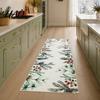 Hallway Runner Rug Christmas Rug, Watercolor Pine Branches Berries Pattern, Indoor Entryway Anti Fatigue Kitchen Mat 47.24"x15.75" Non Slip Floor for