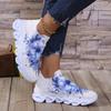 Flower Print Platfrom Sneakers Women Soft Sole Breathable Mesh Casual Shoes Woman Plus Size 43 Slip-On Non-Slip Running Shoes