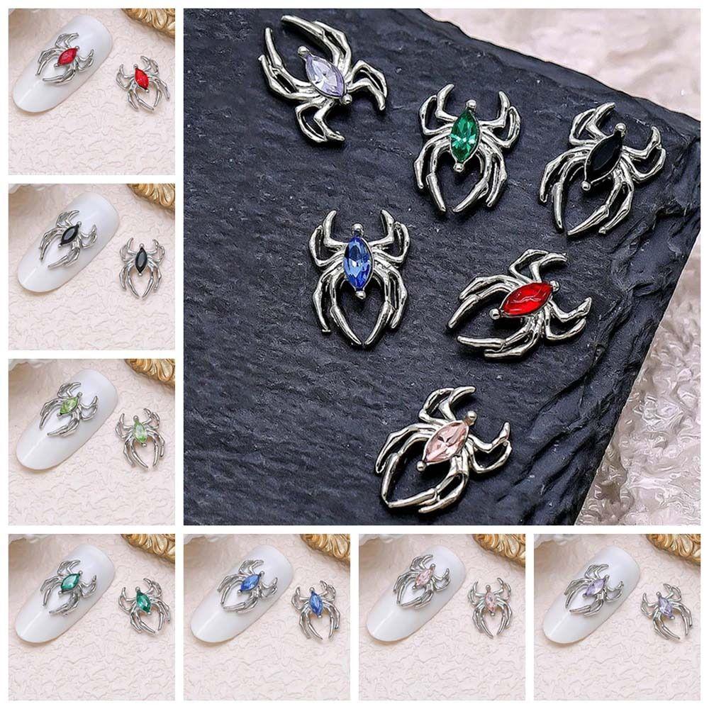 5pcs/set Nail Art Decorations Halloween Spider Nail Rhinestones Manicurist