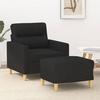 VidaXL Armchair with Footrest Black 60 Cm Fabric, Sofa, Armchair, TV Armchair, Single Sofa, Seat, Recliner Sofa, Sofa 3201069