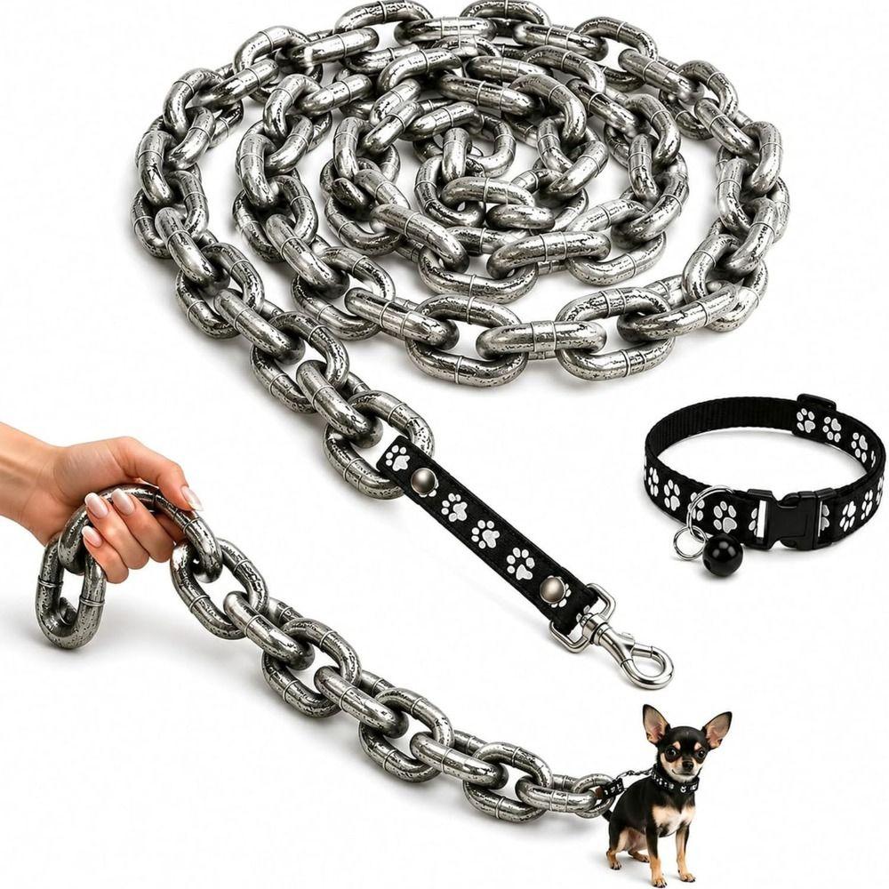 Lightweight Fake Chain Leash Funny Photo Prop Leash Novelty Dog Leash Prop  Puppy Walking