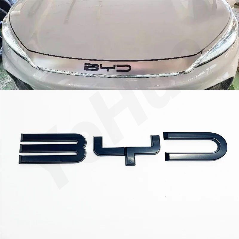 Для BYD ATTO3 YUAN PLUS 21-22 3D ABS Наклейка Наклейки Значок Логотип Передней Решетки Радиатора Автомобильный Стайлинг Черный Значок Логотип Эмблема Крышка
