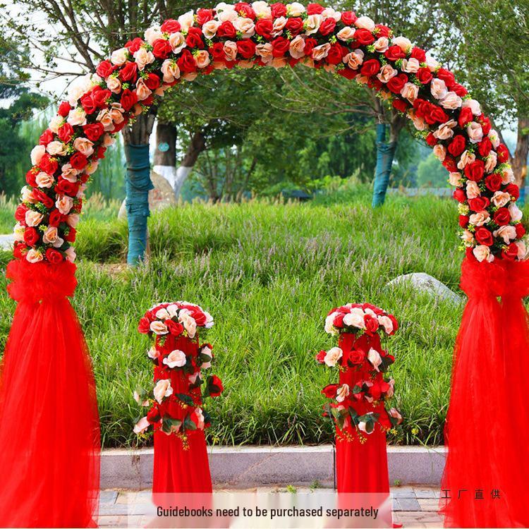 Silk Flower Arch for Weddings, Anniversaries, and Events - Decoration and Arrangement Stand