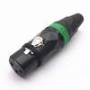 Черный лакированный XLR-штекер для микрофона: Медные контакты с золотым покрытием, 3-жильный разъем "мама"