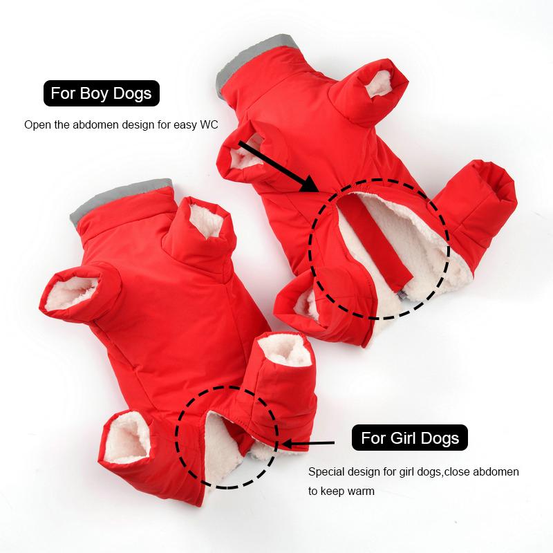 Winter Warm Dog Clothes for Small Dogs Cat Waterproof Puppy Overalls Chihuahua Down Jacket Coat Yorkies Costume Pet Jumpsuits