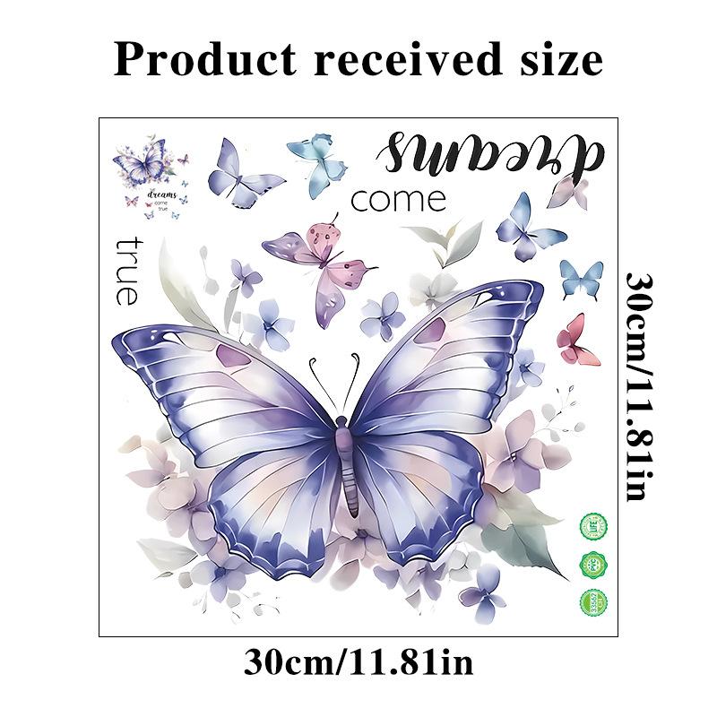 Танец бабочки Водонепроницаемые наклейки Ванная комната Туалет наклейки Самоклеящиеся виниловые настенные художественные наклейки