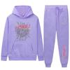 Pink Inspired Unisex Hooded Sweatshirt Pants Set Casual Sportwear Fall