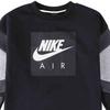Nike Толстовка с лоскутным дизайном и логотипом, круглый вырез, пуловер, длинный рукав, детские толстовки, черный цвет, CD7280-010