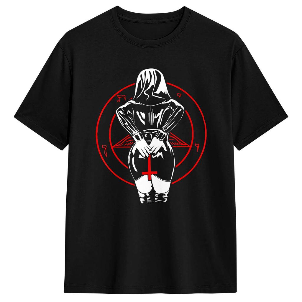 Peach Bruh Chokehold Nun Bad Religion Dark Style Crazy Nun T Shirt Summer Hipster T Shirts Cotton Breathable 5xl 6xl Clothes