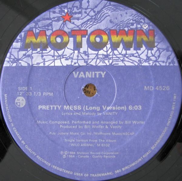 12-дюймовая пластинка VANITY Pretty Mess MD4526 Motown 1984 Канада SoulFunk Б/у