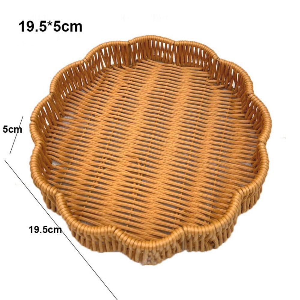 Твердость Ротанг Плетеная Тканая Сервировочная Корзина Ручной работы Ротанговая Корзина