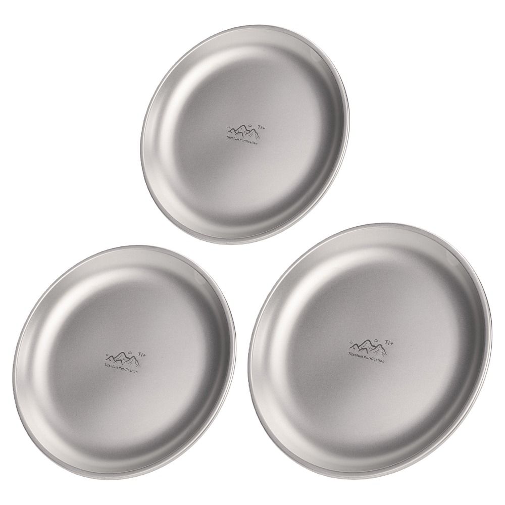 Ultralight Titanium Camping Plate Stackable Backcountry Dinnerware Camping Supplies
