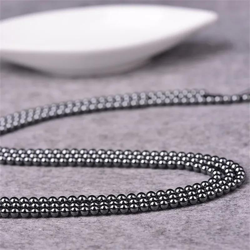 ZEXEF Натуральный камень гематит круглые бусины 4-12 мм Магнитные черные желчные бусины подвески ювелирные изделия DIY ожерелье браслет аксессуары