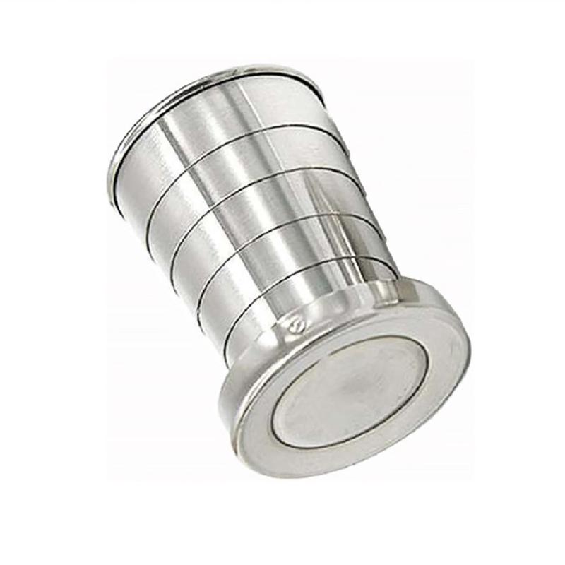 Stainless Steel Folding Cup With Keychain Portable Retractable Telescopic Cups