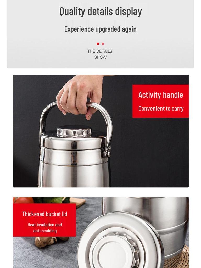 Double-Layer Stainless Steel Insulated Lunch Box – Drum-Shaped Bento for Students & Office Workers.