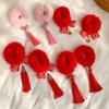 Bowknot Tassel Hairball New Year Hair Accessories Children's Headwear Plush Hair Rope Duckbill Clip