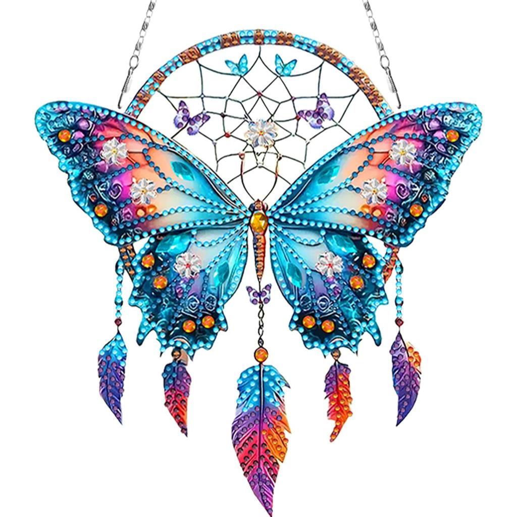 Ловец снов с животными DIY Набор для алмазной мозаики Подвеска Алмазная живопись Украшения Алмазная живопись Подвеска для подвешивания на стену, окно