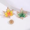 Diamond-Encrusted Maple Leaf Brooch, Fashion Temperament Brooch, Niche High-End Pin, Suit Fixed Anti-Light Brooch