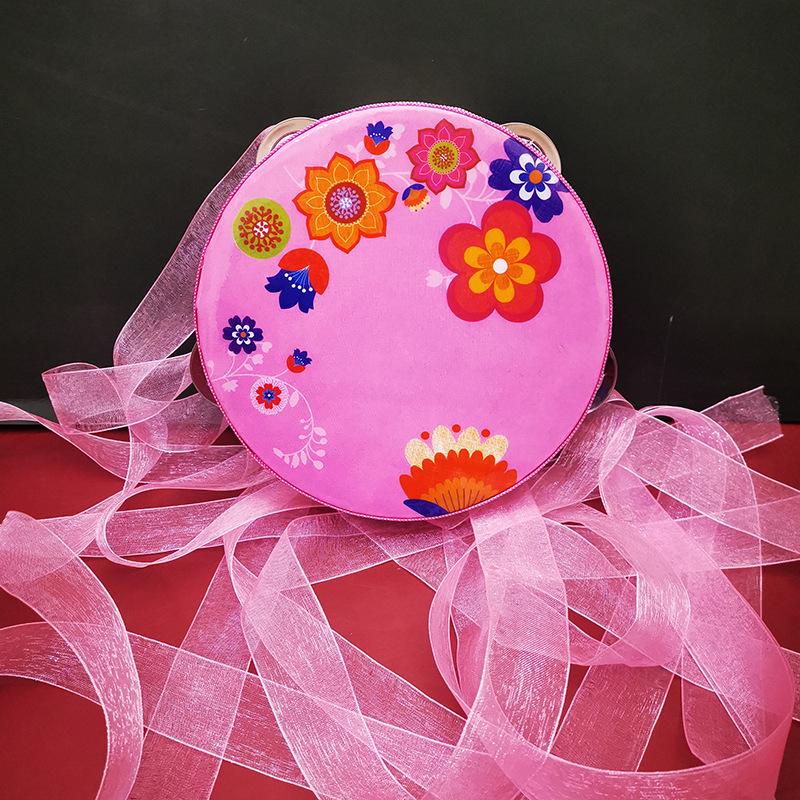 6" & 7" Uyghur Ribbon Tambourine Hand Drum for Dunhuang Apsara Dance