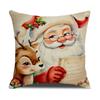 Retro Style Santa Claus Pillowcase Festive Party Decoration Sofa Pillow Bedroom Bedside Cushion Cover