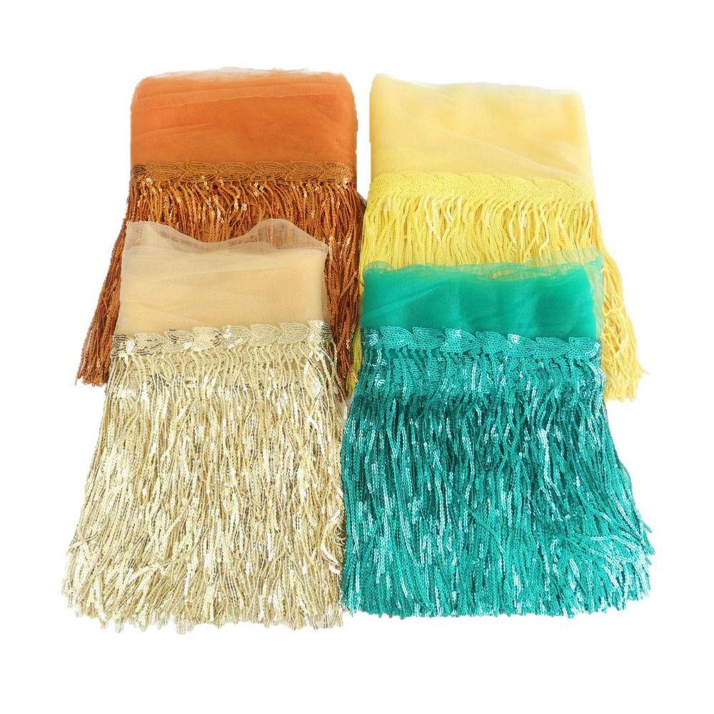 10 Yards 20cm Width Sequin Tassel Fringe DIY Accessories Decorative Trimmings  Dress Trimming