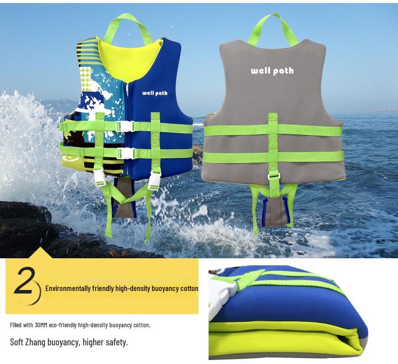 WELLPATH Kids' Swim Vest: Large Buoyancy Life Jacket for Boys & Girls' Swimming Assistance
