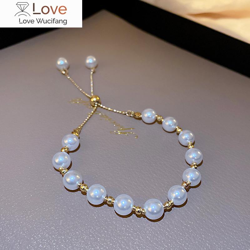 Korean Simple Adjustable Tassel Pearl Bracelet Fashion Personality Hand Jewelry New Female Anniversary Gift Wedding Jewelry
