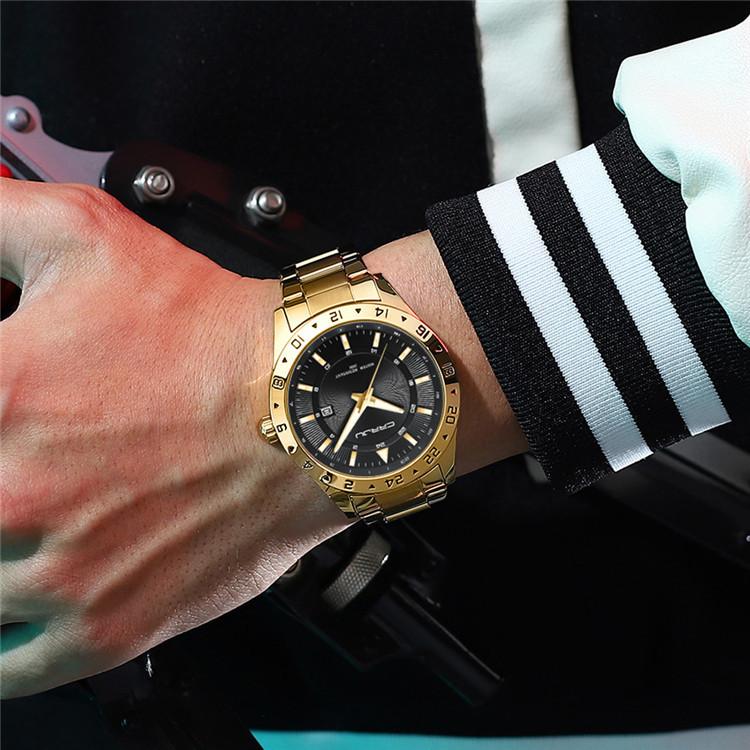 CRRJU Новые часы 5007 Мужские часы с ремешком из нержавеющей стали Простые деловые часы