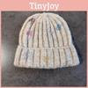 Solid Color Knitted Hat With Geometric Decoration For Cold Weather Activities