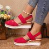 Fashion Women Closed Toe Wedge Sandals Women Summer Buckle Strap Gladiator Shoes Woman Fashion Espadrilles Platform Sandalias Mujer