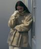 Laminez Boucle Belted Coat - Ivory