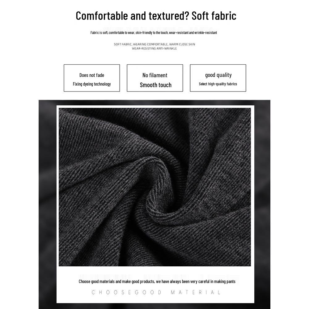 Женские темно-серые мягкие широкие брюки из клейкого риса - Весна/Осень Плюс бархат Теплые Повседневные Маленькие Длинные брюки.