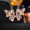 Colorful Cubic Zirconia Butterfly Drop Earrings for Women Sweet Statement Brand Jewelry Luxury Wedding Party Dangle Earings