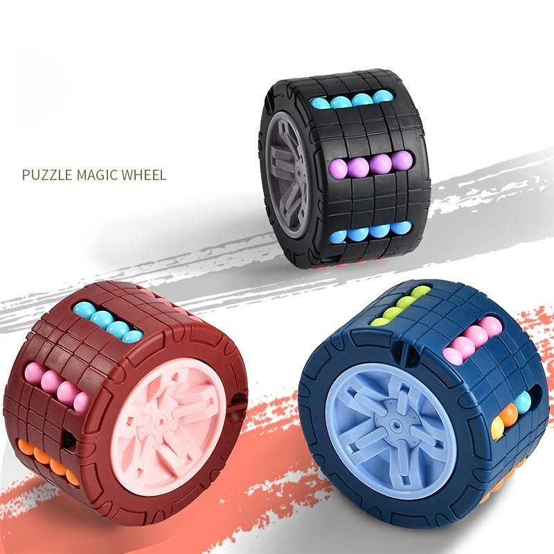 Rotating Magic Bean Cube Fidget Toy Stress Relief Brain Teaser Puzzle for Kids Adults