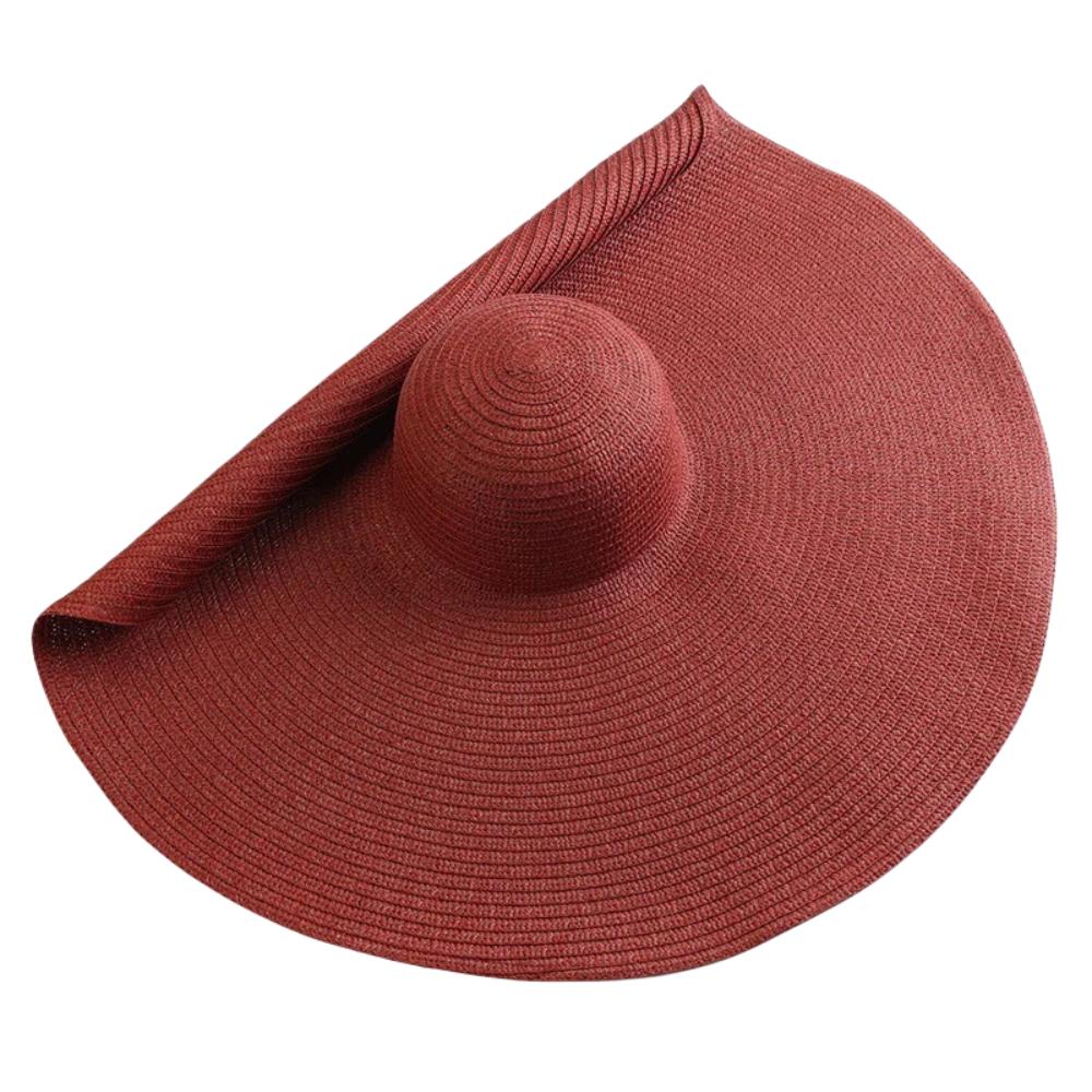 Boho Style 70cm Wide Brim Sun Hat Sunscreen Summer Beach Sun Hat Diameter Large Straw Hat  Outdoor