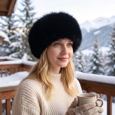 Imitation Fur Artificial Fur Hat Warm Fluffy Hat Winter Elastic Headband  Winter Hair Accessories