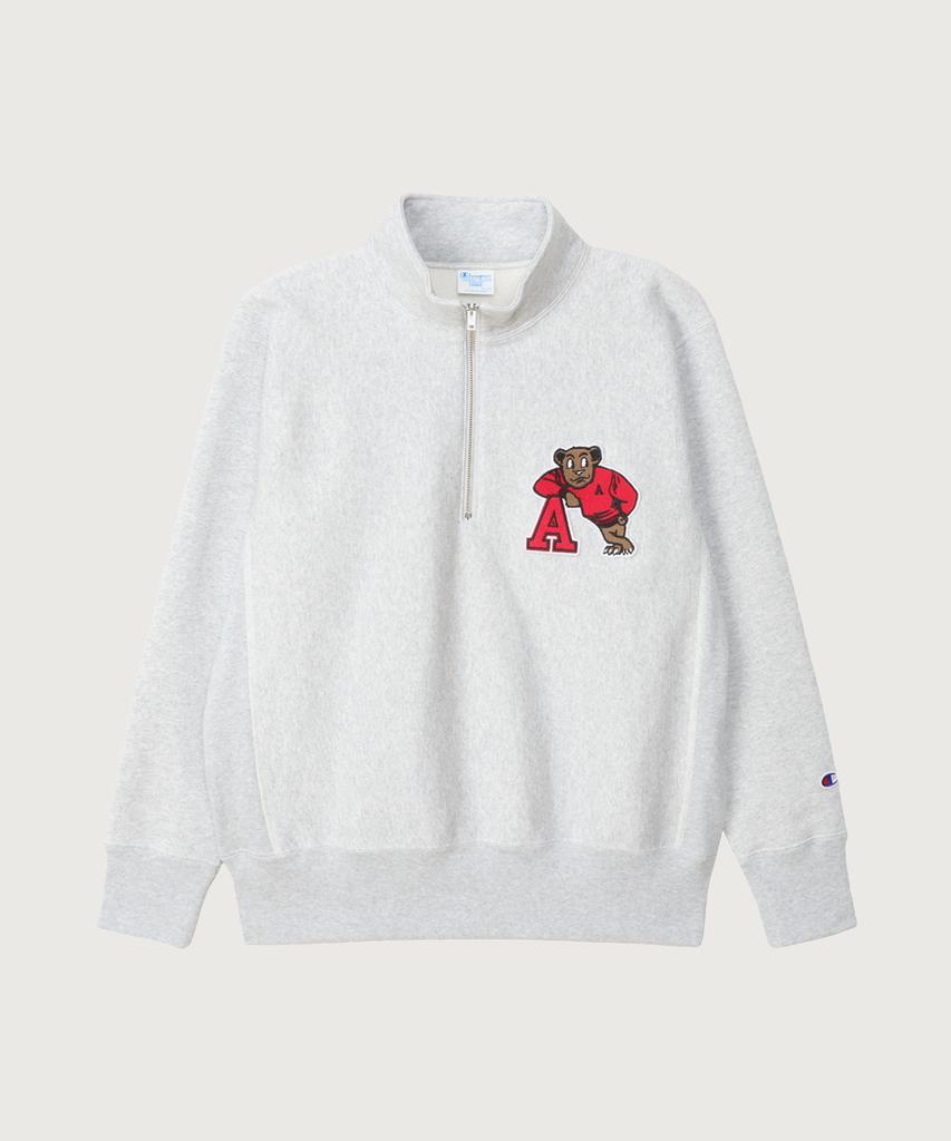 CHAMPION Reverse Weave Blu-Tack Loose Fit College Half Zip Silver Grey