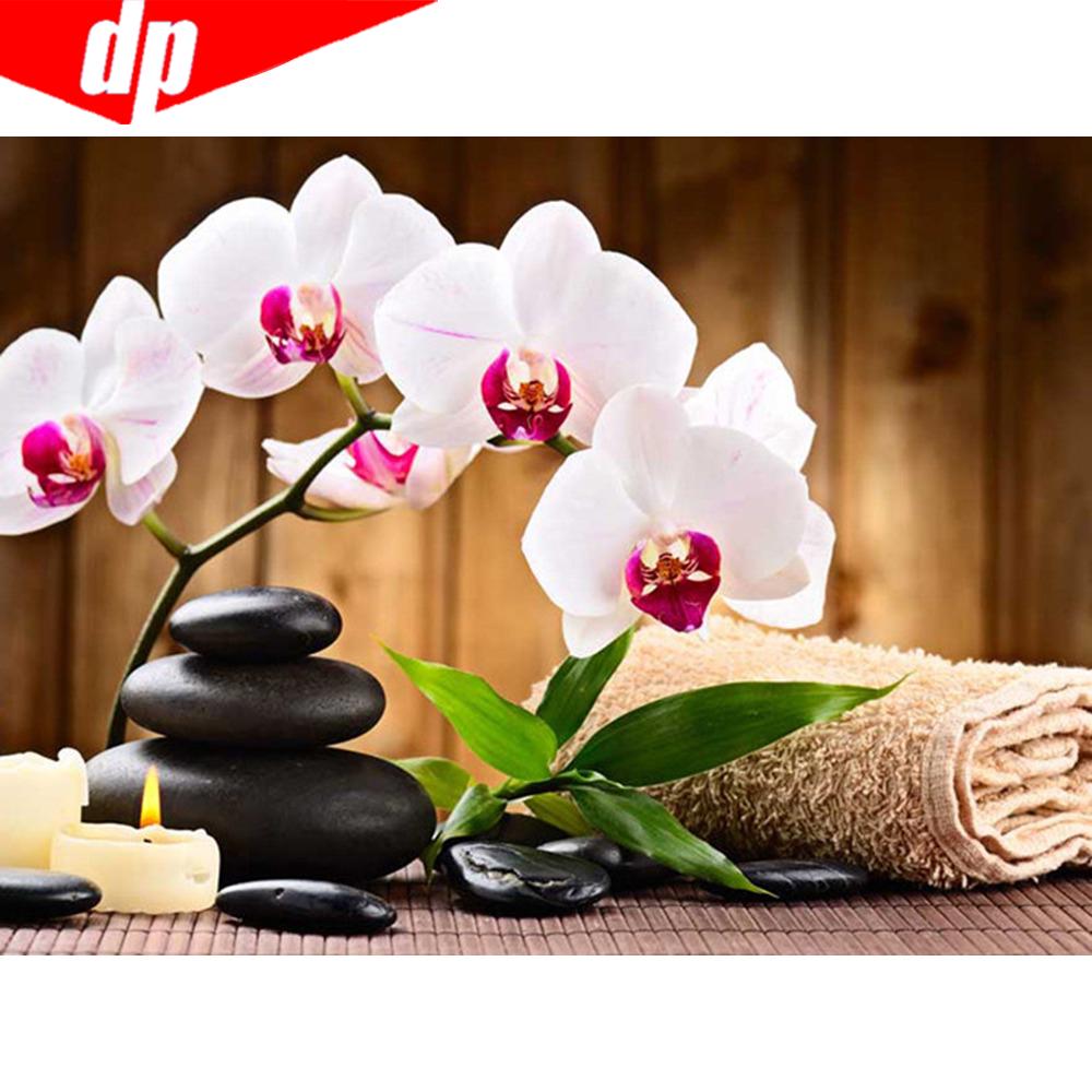 Полная круглая алмазная вышивка, полный дисплей, цветок, вышивка крестиком, горный хрусталь