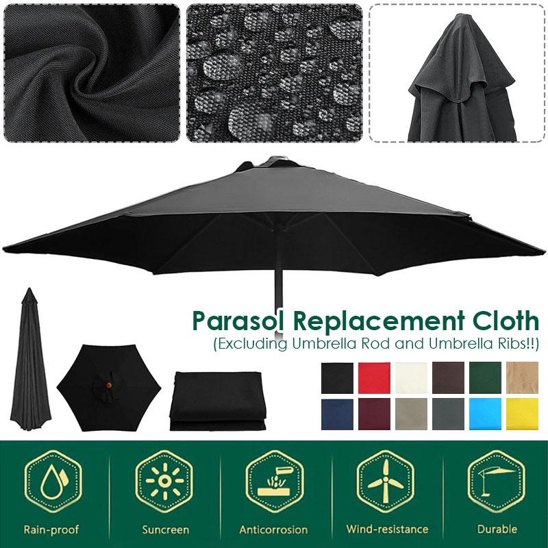 Garden Parasol Replacement Cloth Rainproof Sunshade Canopy Patio Waterproof Cloth for Outdoor Beach Picnic Camping