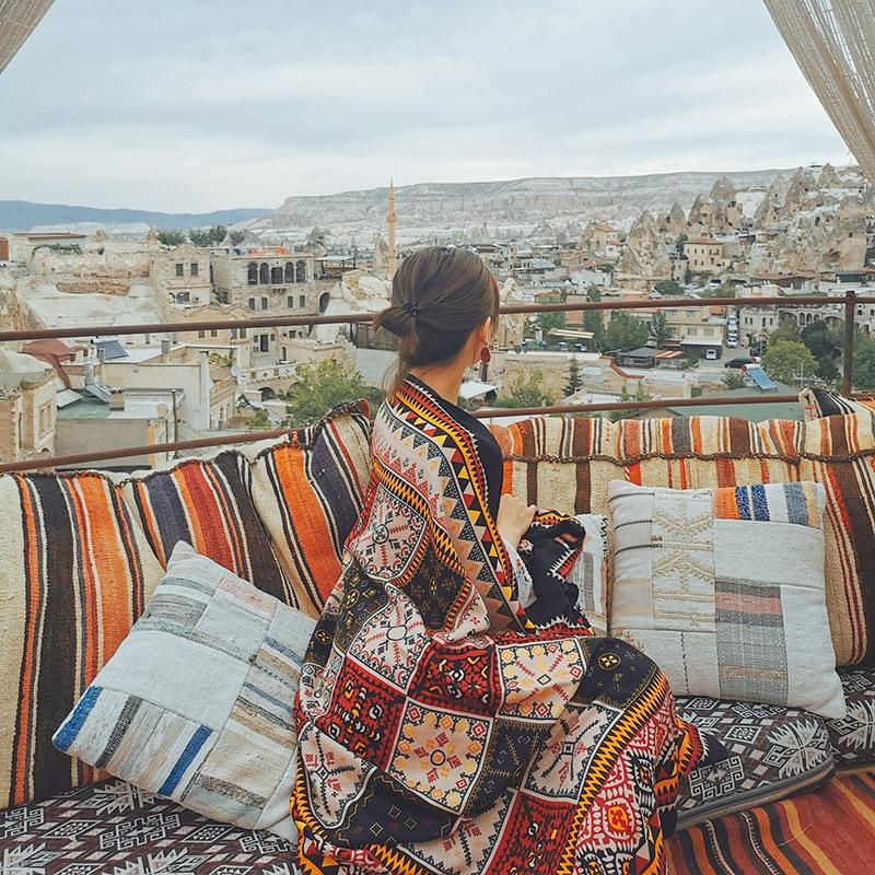 Scarf Women Winter Warm Scarves Vintage Bohemian Ethnic Style Art Shawl Wrap Beach Towel Tassels