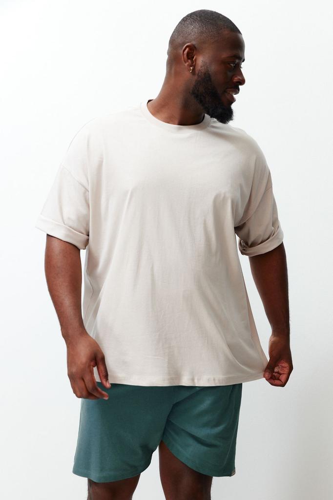 Men's Style Plus Size Plus Size White Oversize Comfortable Basic 100% Cotton T-Shirt