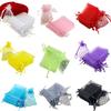 100pcs Drawable Small Mesh Bags 7x9cm Organza Bag Favor Wedding Christmas Gift Bag Jewelry Packaging Bags