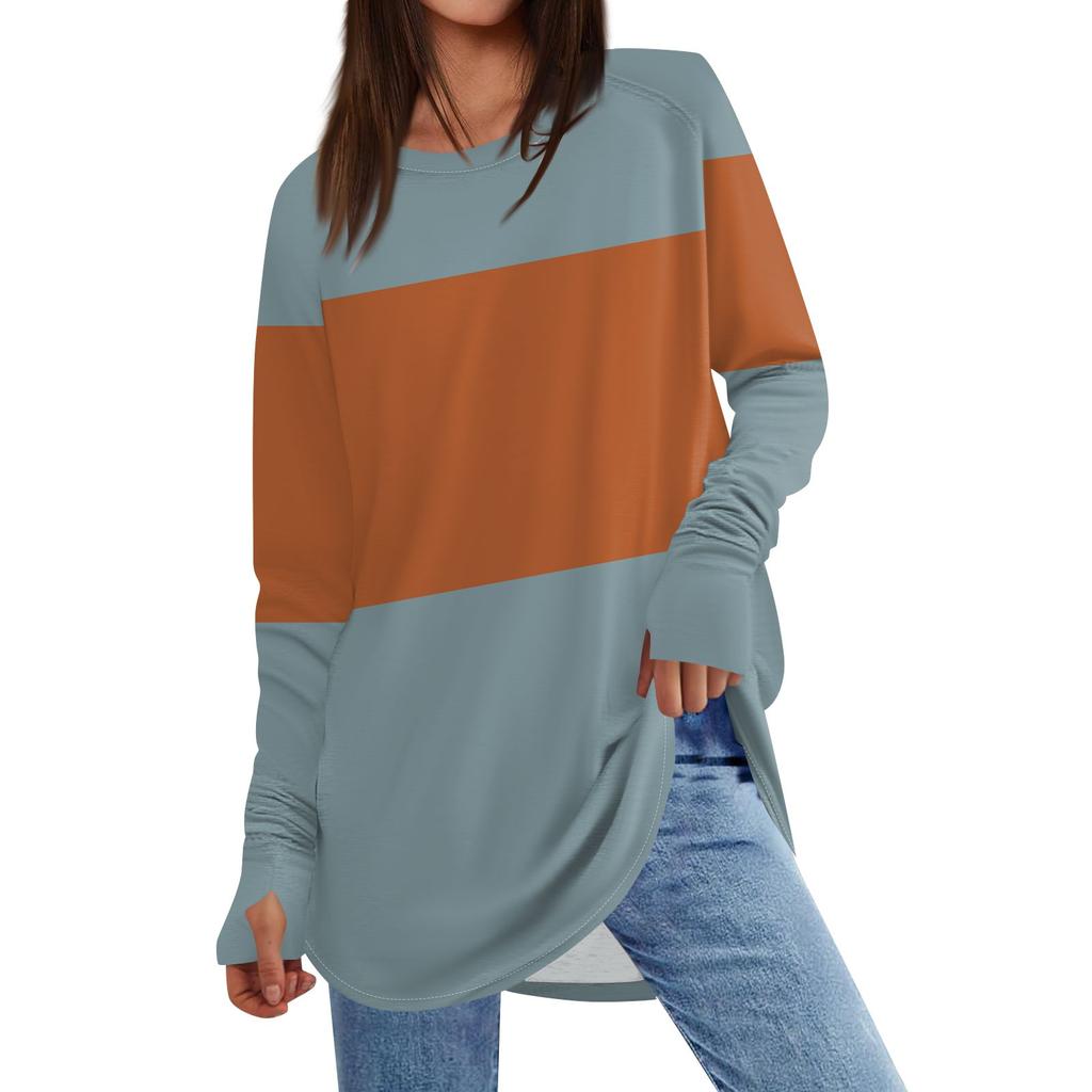 Женская толстовка большого размера с графическим принтом, длинный рукав, спущенное плечо, круглая рубашка, топы, винтажная одежда