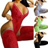 Lace Stockings Lingerie Women Deep V Neck Bodycon Bodysuit Nightwear Sexy Sleepwear Leotard