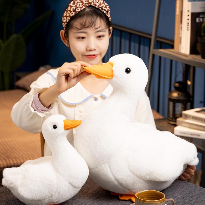 Lovely Duck Dolls Simulation White Duck Plush Toys Stuffed Soft Animal Pillow Birthday Gift