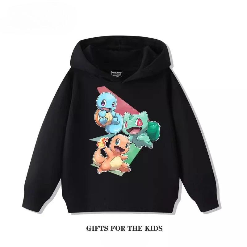 Autumn Cartoon Pokémon 3D Printed Hoodies Fashionable Casual Sports Long Sleeved Children's Boy and Girl Kids Unisex Hooded Sweatshirts