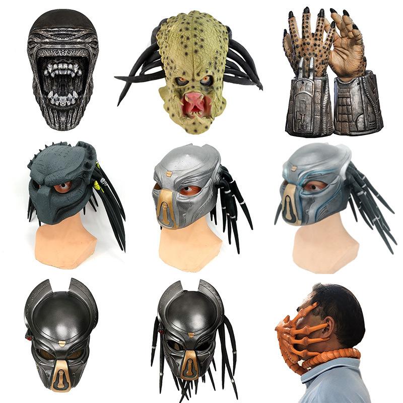 New Glowing Predator5Huntress Mask Alien Battle Halloween Glow-in-the-Dark Headgear Adult Mask