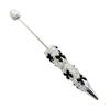 DIY Beadable Pen Glitter Ballpoint Pen, Rhinestone Bow Beaded Handmade Supplies Bling Black Ink Pens for Making, School Office Cute Desk Accessories