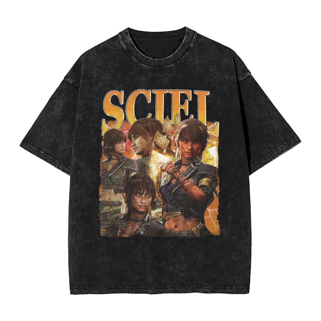 Футболки RPG Игра Цитаты Clair Obscur Мужские Повседневные Хлопковые Футболки С Круглым Вырезом и Коротким Рукавом Одежда