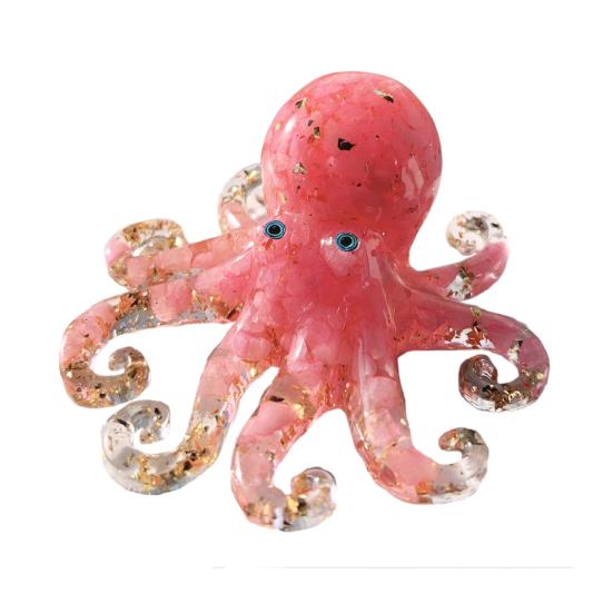 Эпоксидная фигурка осьминога из искусственного хрусталя, исцеляющий натуральный камень, статуэтка осьминога, морское животное, украшение для рабочего стола